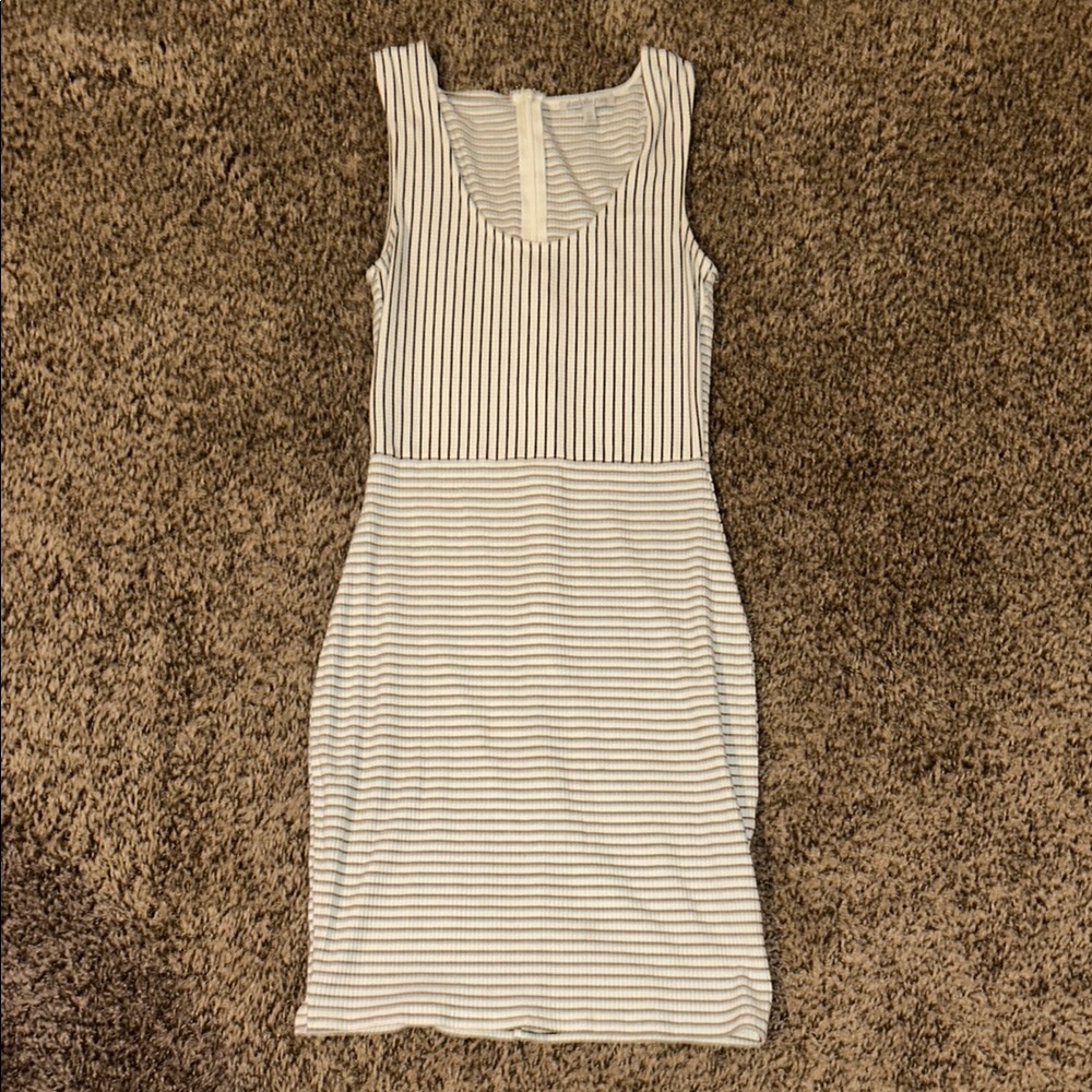 Charlotte Russe White Ribbed Sheath Midi Dress